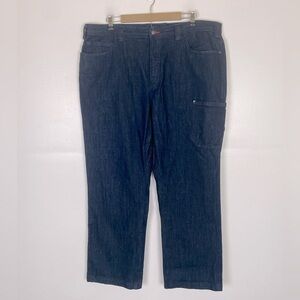 Duluth Trading Co Alaskan Hardhear Men's Relaxed Jeans Size 42X32 Carpenter Blue